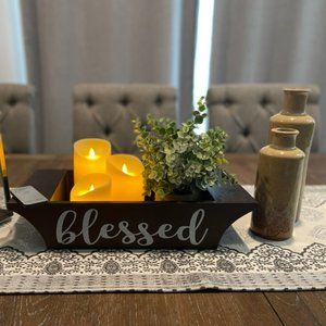 Center Piece table decor with remote control and 3 candles included.